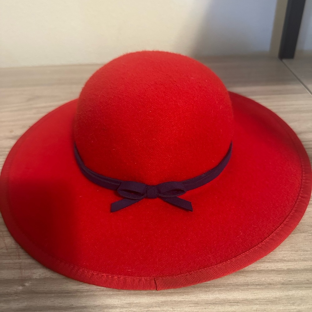Janie and Jack Scarlet Hat with Midnight Ribbon